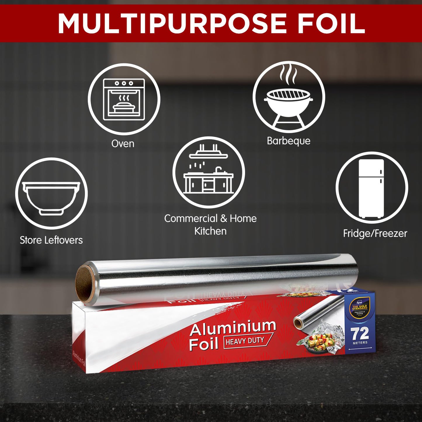Well Pack Aluminium Foil Upto 72 Meters 14 Microns | Parchment & Wrapping Paper | Perfect for Cooking, Baking, Packing and Serving Foods