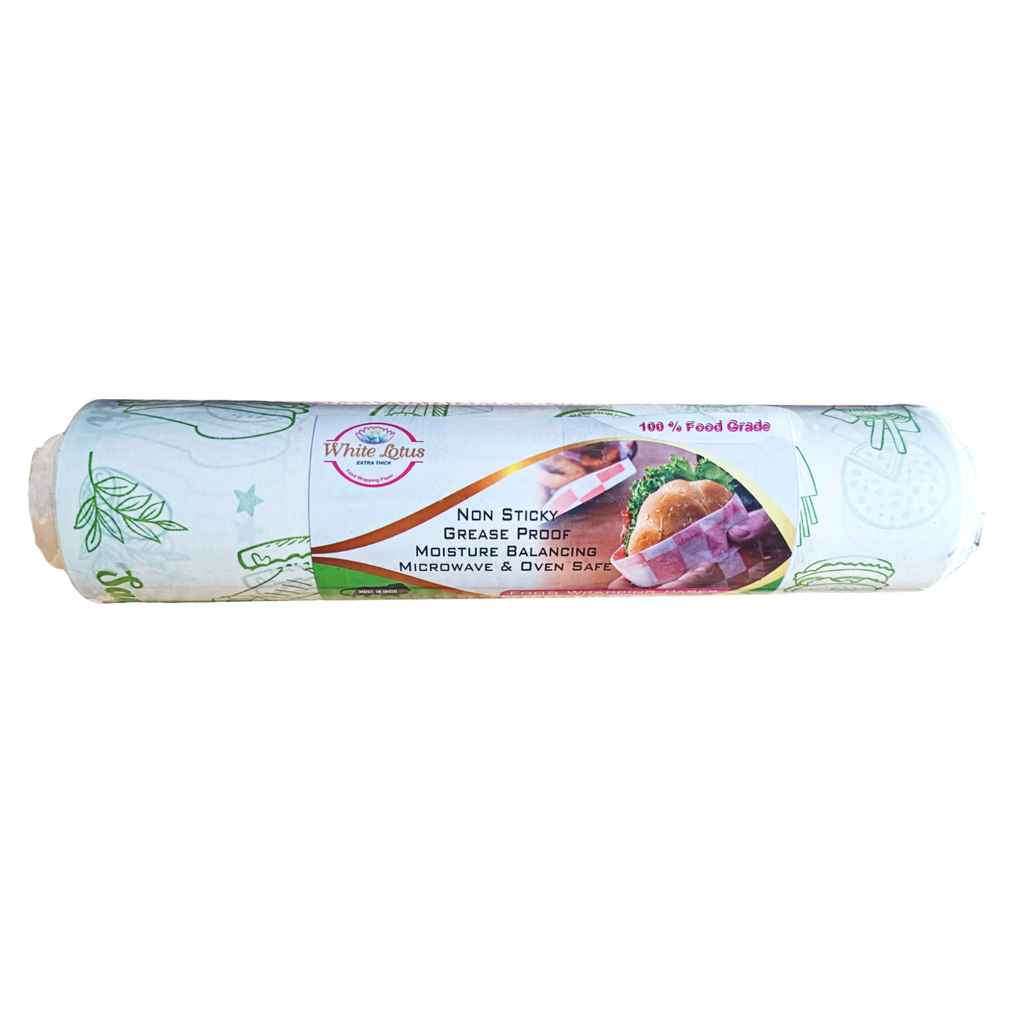 Well Pack Food Wrapping Paper Roll | Baking Paper | Roti Wrap | Packing All Food Items | Non Stick Paper | Parchment roll for Oil Absorption & Microwave Safe Butter Paper (upto 100 Meter, 500 gram)