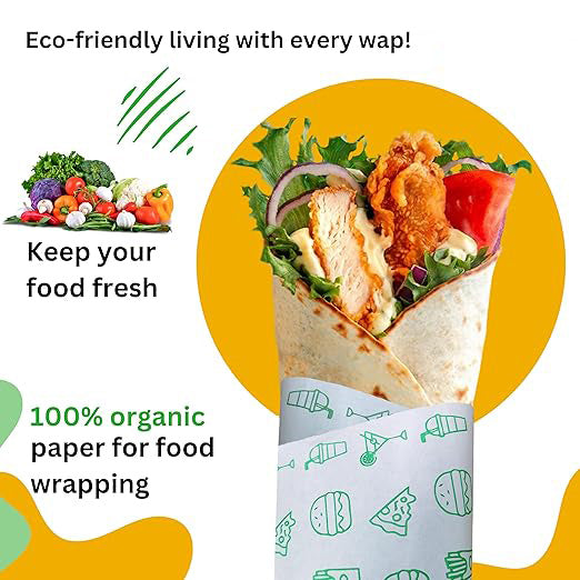 Well Pack Food Wrapping Paper Roll | Baking Paper | Roti Wrap | Packing All Food Items | Non Stick Paper | Parchment roll for Oil Absorption & Microwave Safe Butter Paper (upto 100 Meter, 500 gram)